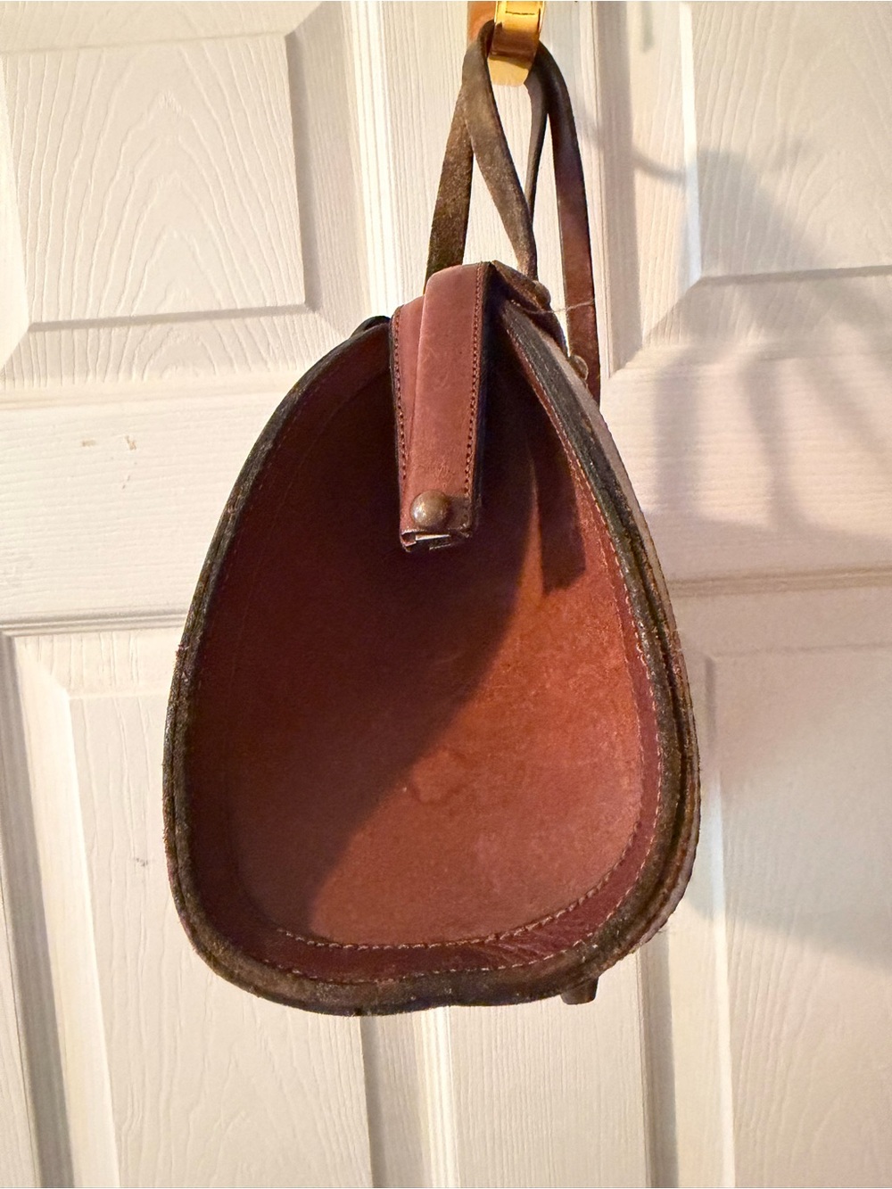 👜✨🤎 Rare Authentic Vintage 1970 John Romain Brown Leather Doctor Handbag 🤎✨👜 - Picture 6 of 16